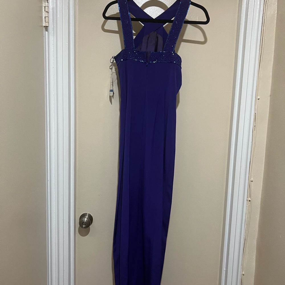 Rimini Purple Halter Sleeveless Gown